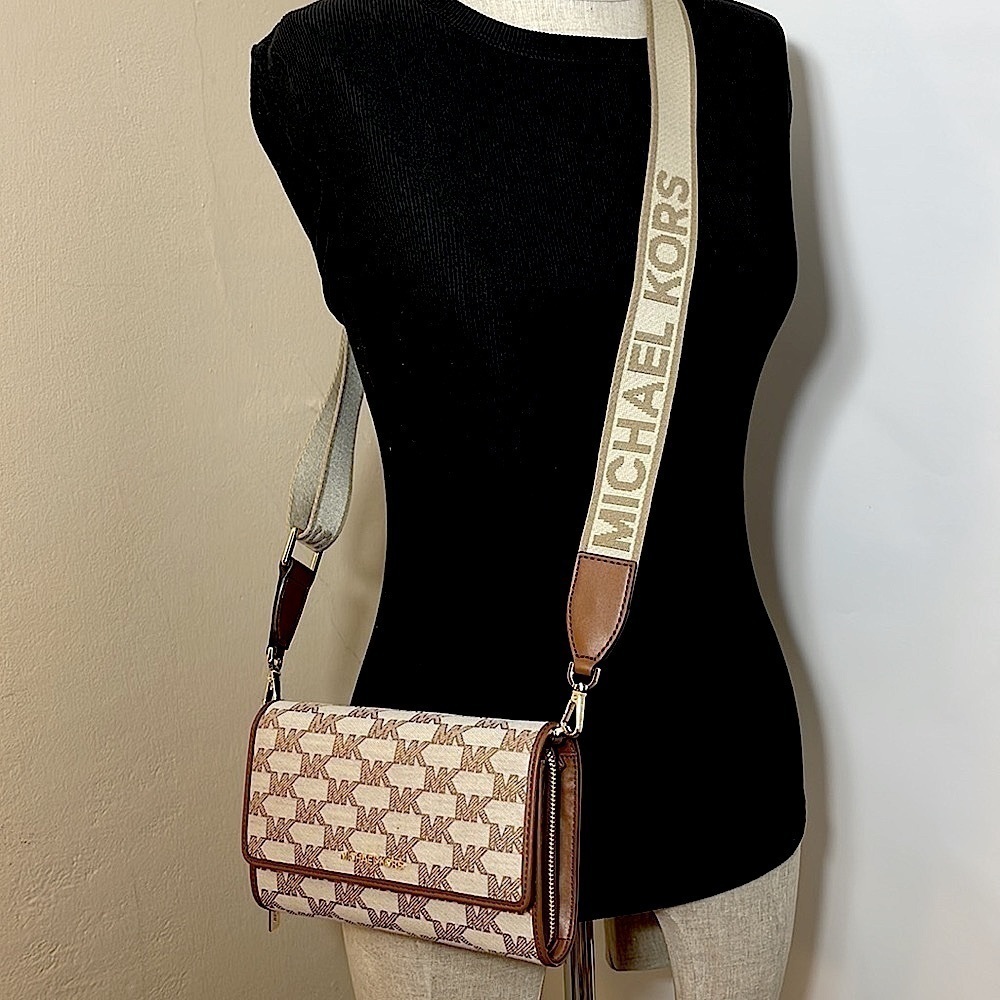 Michael Kors large zip around wallet crossbody Jet set Item - Picture 2 of 15